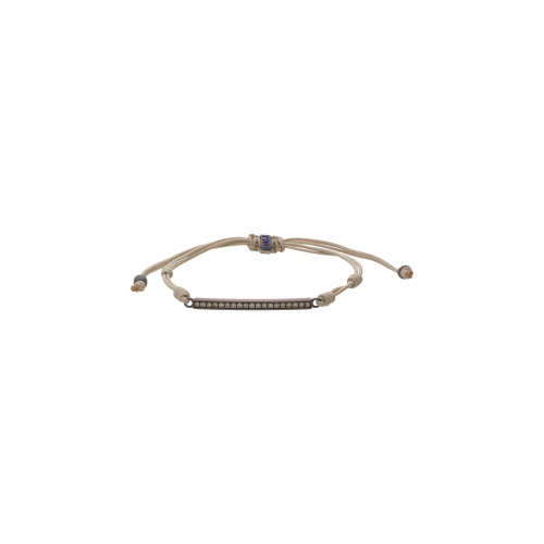 Accedi alla scheda di Mano | J . BRACCIALE UOMO CON CORDINO SABBIA E TARGHETTA IN TITANIO CON DIAMANTI BROWN - BTC2001