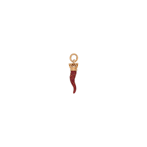 Accedi alla scheda di Bartorelli Italian Jewels CIONDOLO CORNETTO IN ORO ROSA CON PAV&Eacute; DI RUBINI - 235637