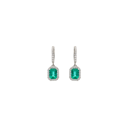 Accedi alla scheda di Bartorelli Italian Jewels ORECCHINI A MONACHELLA IN ORO BIANCO CON PENDENTE ROSETTA SMERALDI E DIAMANTI - 372-3573