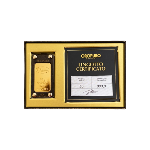 Accedi alla scheda di Oropuro BLISTER 1 LINGOTTO ORO 999,9 (24 CARATI) DA 50 GR. - LGR50