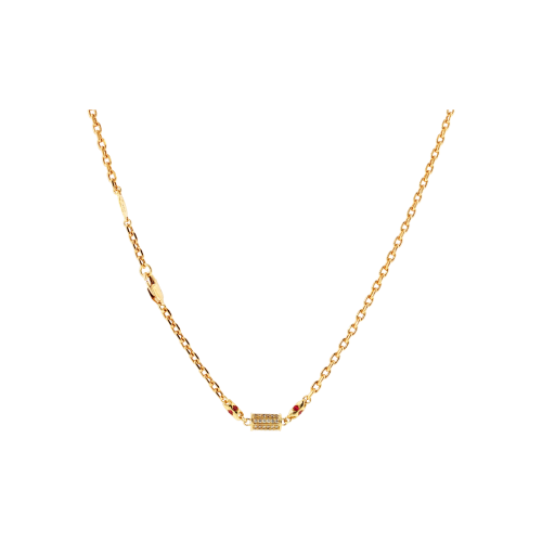 Accedi alla scheda di Zancan CATENA ZANCAN IN ORO GIALLO CON DIAMANTI BIANCHI E DIAMANTI BROWN E RUBINI - UC161G