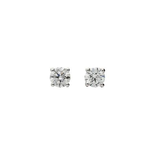 Orecchini solitario in oro bianco 18 carati e diamanti bianco taglio brillante - CVOR05
