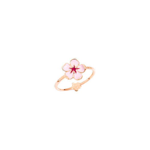 DODO NATURA - ANELLO FIORE DI CILIEGIO IN ORO ROSA E SMALTI - ADFIOG/RO/9/K