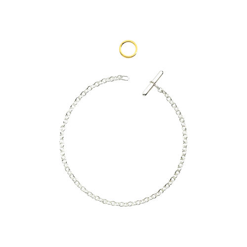 DODO BRACCIALI - BRACCIALE IN ARGENTO - Bracciale in argento e anello brisé in oro giallo 18 kt - DBBOG/1