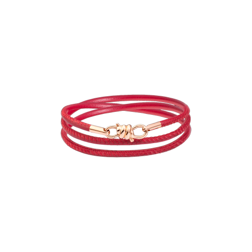 DODO BRACCIALE NODO IN ORO ROSA 9 KT E NAPPA  - DKB/K9/SC9/K - DBB9008KNOT0LEB9R