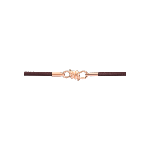 DODO BRACCIALE NODO IN ORO ROSA 9 KT E NAPPA - DKB/K9/MO9/K