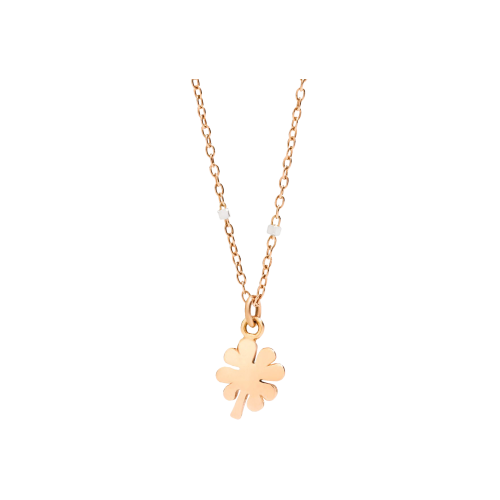 MINI DODO - COLLANA MINI QUADRIFOGLIO IN ORO ROSA - DCLLP/QDPP/9/K