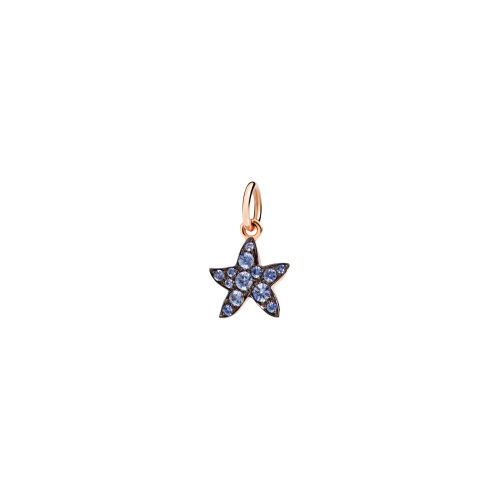 DODO FOLLOW YOUR DREAMS - CIONDOLO STELLINA PREZIOSO IN ORO ROSA E ZAFFIRI AZZURRI - D3STP/9/ZA