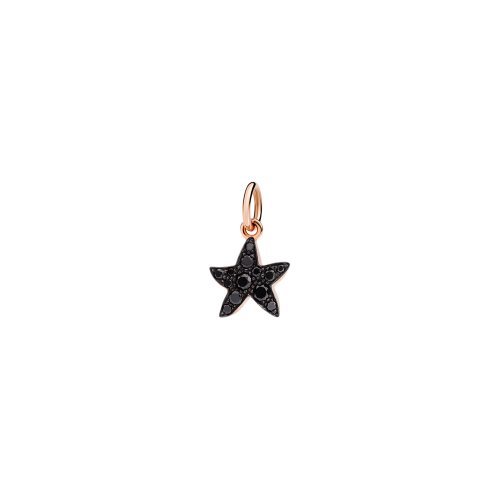 Stella Marina - Ciondolo in oro rosa 9 carati e diamanti black