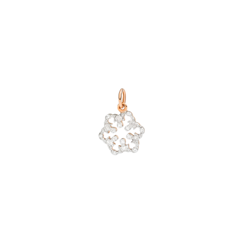 DODO CHRISTMAS - CIONDOLO FIOCCO DI NEVE IN ORO ROSA  E DIAMANTI - DMSF/9/BI/K