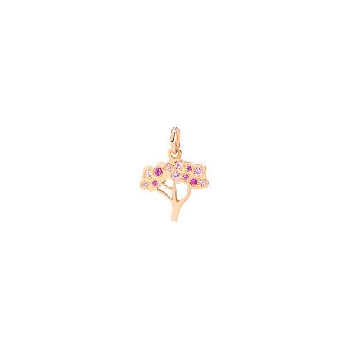 DODO NATURA - CIONDOLO ALBERO PREZIOSO IN ORO ROSA E ZAFFIRI ROSA - DMTREE/9/ZR/K