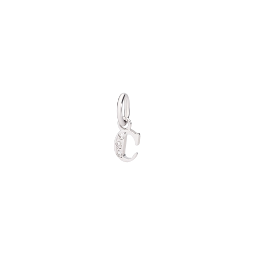 DODO ALFABETO - CIONDOLO LETTERA C PREZIOSO IN ORO BIANCO E DIAMANTI - DLETPOB/B/C