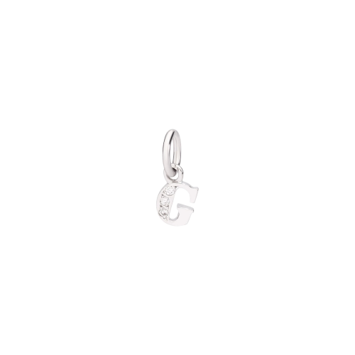 DODO ALFABETO - CIONDOLO LETTERA G PREZIOSO IN ORO BIANCO E DIAMANTI - DLETPOB/B/G