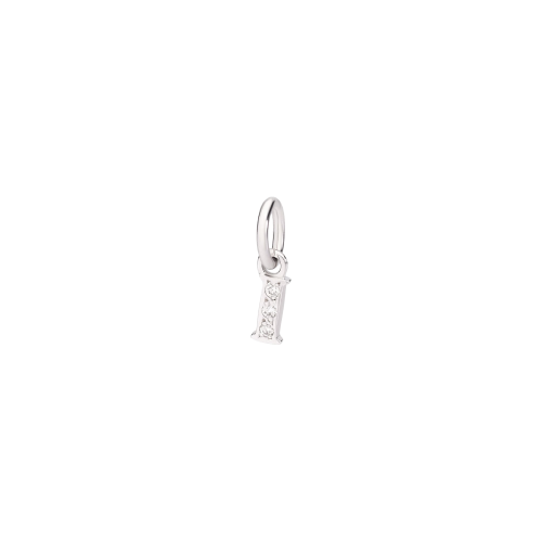 DODO ALFABETO - CIONDOLO LETTERA I PREZIOSO IN ORO BIANCO E DIAMANTI - DLETPOB/B/I