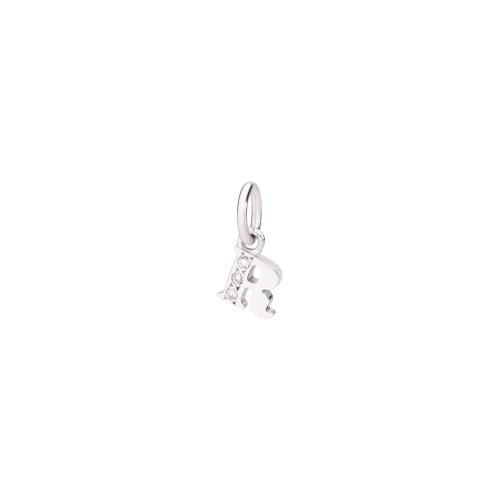 DODO LETTERE - CIONDOLO LETTERA R PREZIOSO IN ORO BIANCO E DIAMANTI - DLETPOB/B/R