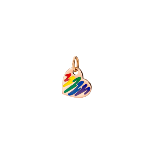 DODO CUORI - CIONDOLO CUORE IN ORO ROSA E SMALTO ARCOBALENO - LIMITED EDITION - DMC0127HEARL0009R