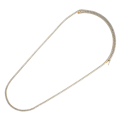 COLLANA TENNIS IN ORO ROSA 18 CARATI E DIAMANTI BIANCHI TAGLIO BRILLANTE - LUNGHEZZA 80 CM. - DN8450DP