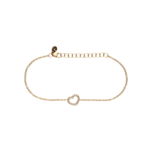 Bracciale Cuore in oro rosa e diamanti bianchi