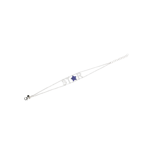 STAR - Bracciale in oro bianco, diamanti bianchi e zaffiri - FB2424-4B001008N
