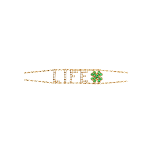 LIFE - Bracciale in oro rosa, diamanti bianchi e tsavorite - FB2424-5R001013
