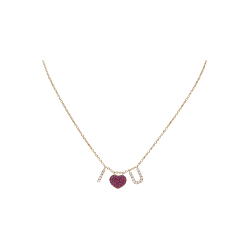 COLLANA GIROCOLLO IN ORO ROSA CON LETTERE PENDENTI 