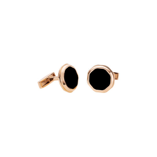 Gemelli Octo in oro rosa 18 carati con onice - GM856488