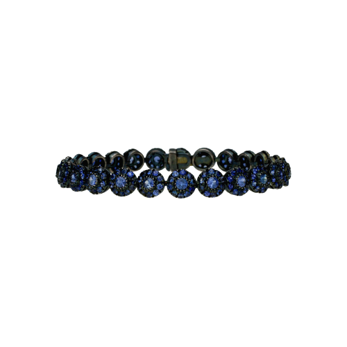 Bracciale in oro nero e zaffiri blu taglio brillante - H77P2