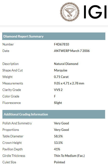 ANELLO RAMI IN PLATINO E DIAMANTI CERTIFICATI IGI - 3M00053W