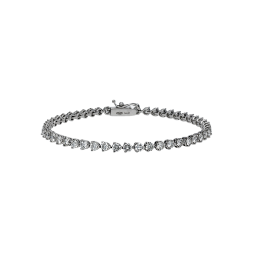 Bracciale tennis in oro bianco 18 carati e diamanti bianchi taglio brillante - LB-VB07987DW