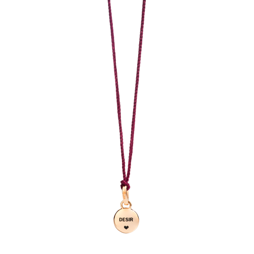 PENDENTE SENZA CATENA M'AMA NON M'AMA - Pendente in oro rosa 18K, 1 ametista 0.44 ct, 8 diamanti 0.05 ct - M.B807/B9O7/OI