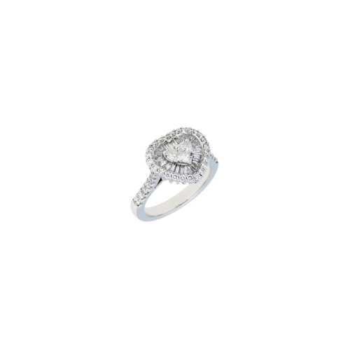 ANELLO CUORE IN ORO BIANCO E DIAMANTI - MR4440DW