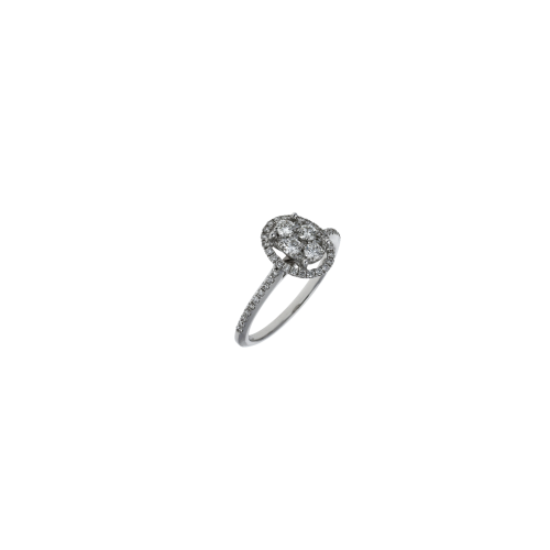 ANELLO IN ORO BIANCO CON PAVÉ DI DIAMANTI - MR92219DW-