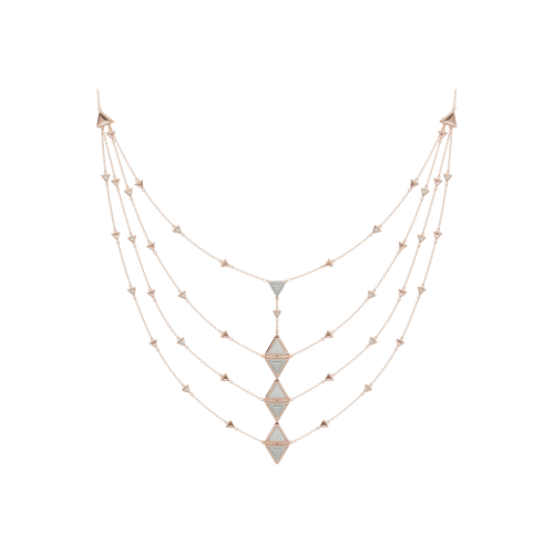 COLLANA MULTY MIRROR EXQUISITE IN ORO ROSA, KOGOLONG E DIAMANTI - NKM-T-PK-21-00-01-00 - NKM-T-PK-21-00-01-00