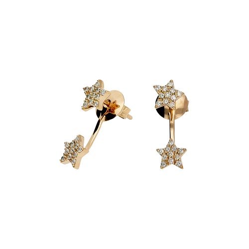 Orecchini in oro rosa 18 carati e diamanti bianchi taglio brillante - ORP324/7-OR