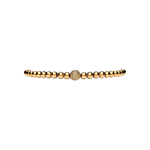 Bracciale in oro rosa 18 carati e cordino nero con diamanti brown taglio brillante - PB08153DB6P