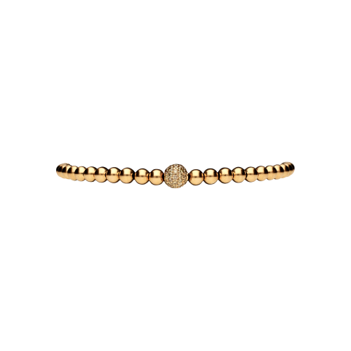 Bracciale in oro rosa 18 carati e cordino nero con diamanti brown taglio brillante