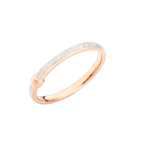 POMELLATO ICONICA - BRACCIALE ICONICA BANGLE IN ORO ROSA E PAVÉ DI DIAMANTI - PBC0101O7WHRDB000