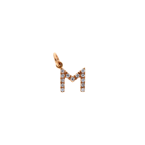 M - Ciondolo in oro rosa 18 carati e diamanti bianchi taglio brillante - PE6046MRB