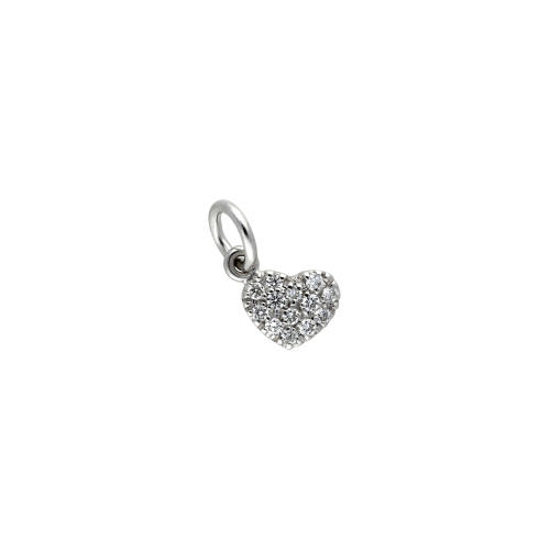 CUORE - Ciondolo in oro bianco 18 carati e diamanti bianchi taglio brillante - PE6082BB