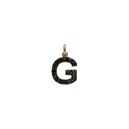 G - Ciondolo in oro rosa 18 carati e diamanti neri taglio brillante - FP2404-GR003N