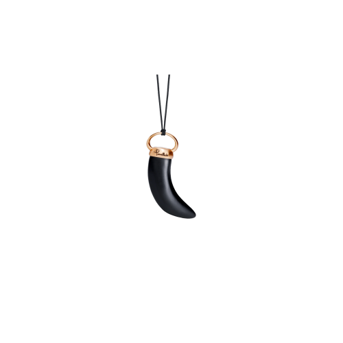 POMELLATO - CIONDOLO SENZA CATENA VICTORIA IN ORO ROSA MATT CON JET - PMA6050O700W000OU