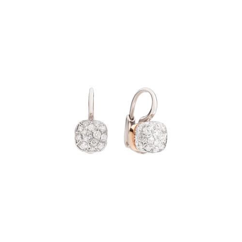 POMELLATO - ORECCHINI NUDO SOLITAIRE IN ORO BIANCO E ROSA CON DIAMANTI - POB5010O6000DB000