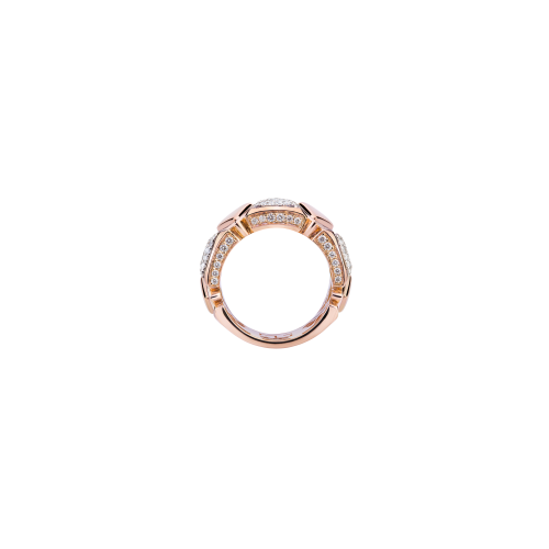 ANELLO IN ORO ROSA CON TRIANGOLI IN PAVÈ DI DIAMANTI - RG7-A-PK-01-00-01-00 - RG7-A-PK-01-00-01-00