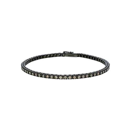 Bracciale tennis in oro brunito 18 carati e diamanti brown taglio brillante - VB06592DBBW