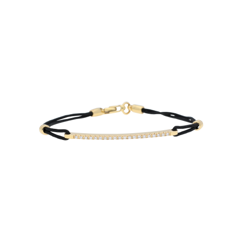 BRACCIALE DEMI-TENNIS IN CORDA E ORO ROSA CON DIAMANTI