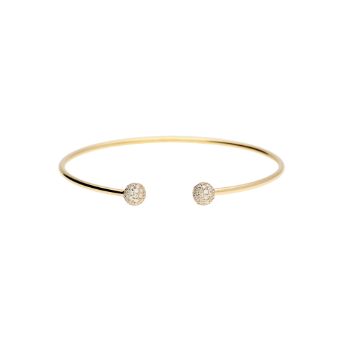 Bracciale bangle in oro rosa e diamanti bianchi