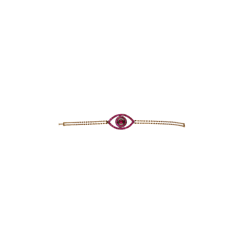 Occhio di Fatima - Bracciale in oro rosa 18 carati e rubini taglio brillante - VB24924RUP