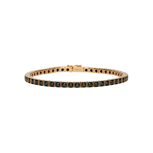 Bracciale tennis in oro rosa e diamanti neri - VB25887DKP