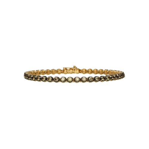 Bracciale tennis in oro rosa e diamanti brown