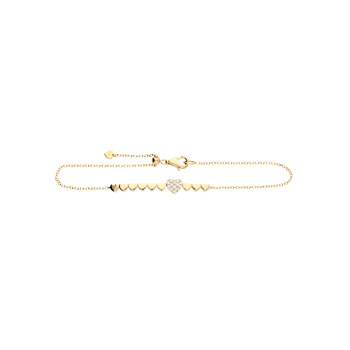 Bracciale cuori in oro rosa e diamanti - VB27027DP